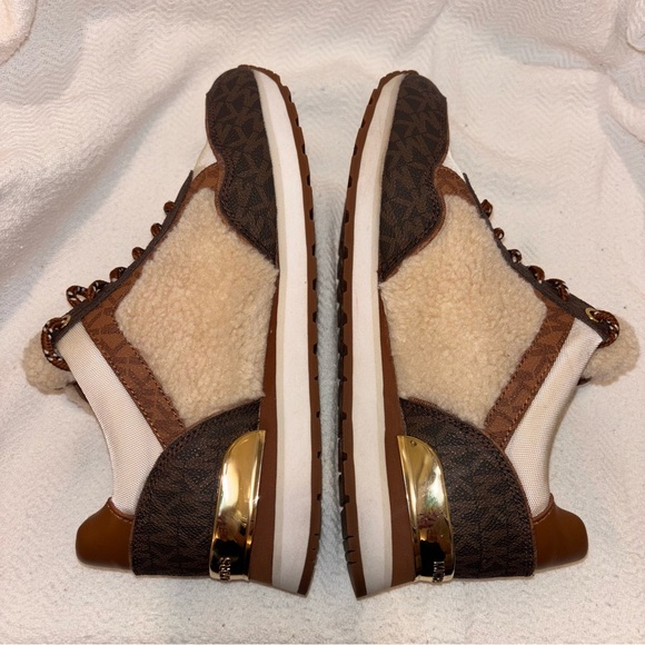 MICHAEL KORS Maddy Teddy Brown Multi MK Logo Trainer US size 7.5 - Picture 5 of 10